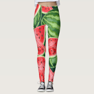 Leggings Rebanadas de sandía de verano vibrante Patrón