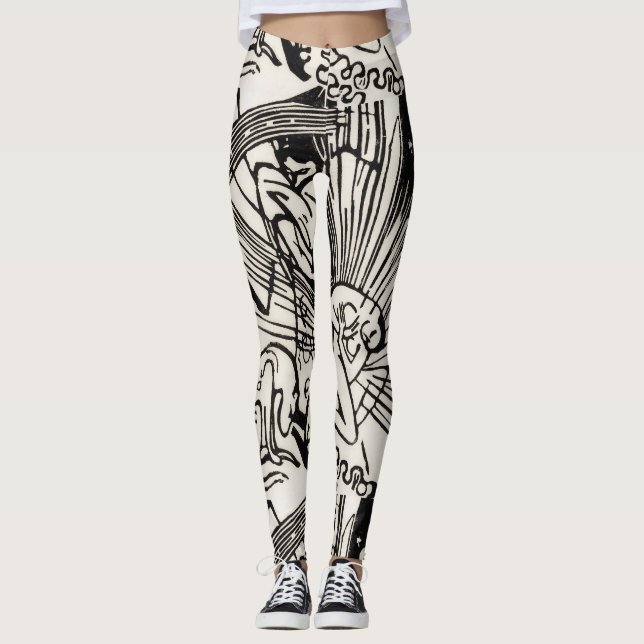 Leggings Reconciliación por Franz Marc Black y White (Anverso)
