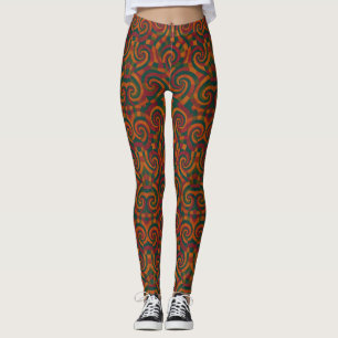 Leggings Recorrido con hilo Parche de espiral psicodélico
