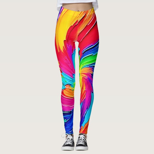 Leggings Recorrido de color: arte abstracto (Anverso)