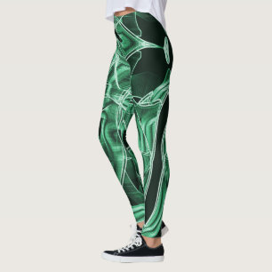 Leggings Recortes de acrílico verdes cruzados y superpuesto