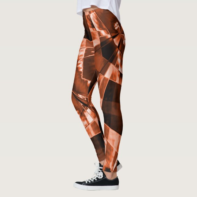 Leggings Rectángulos inclinados o estirados coral parduzco (Izquierda)