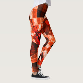Leggings Rectángulos inclinados o estirados, coral vivo