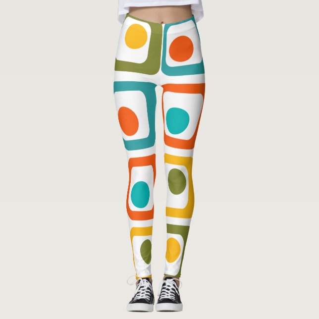 Leggings Rectángulos modernos de mediados del siglo (Anverso)