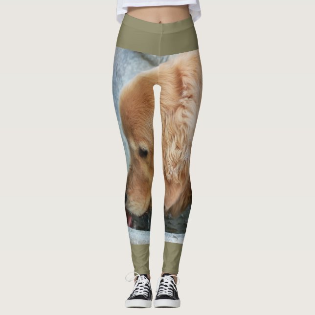 Leggings recuperador de oro bebiendo de una fuente exterior (Anverso)