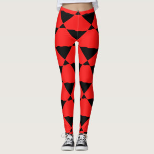 Leggings Red and black contemporany art background