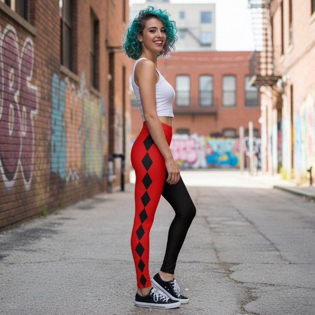 Leggings Red and Black Diamond Harlequin  (Subido por el creador)