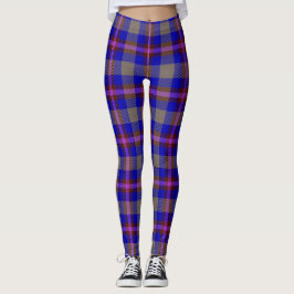 Leggings Red And Blue Tartan Fabric