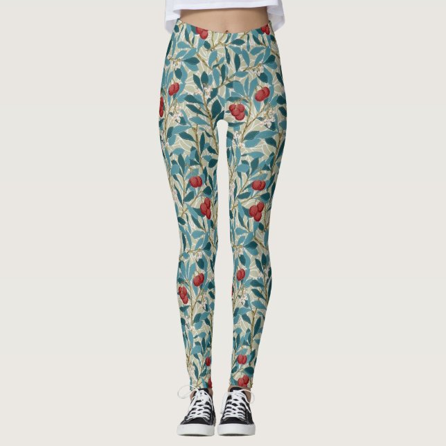 Leggings Red Berry Tree, William Morris (Anverso)