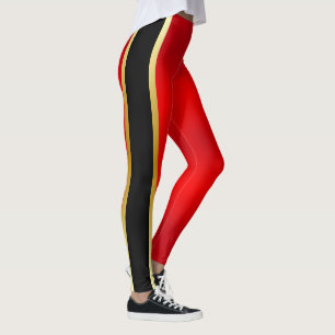 Leggings Red Black y Gold Aerobic Workout