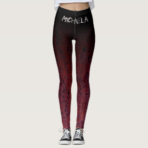 Leggings Red Brown Black Ombre Rust Metalizado Nombre perso