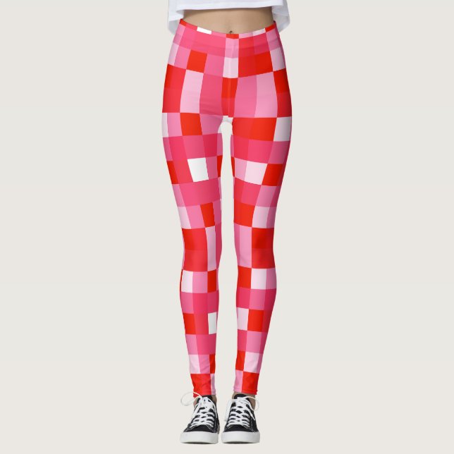 Leggings Red Gingham Mosaic (Anverso)