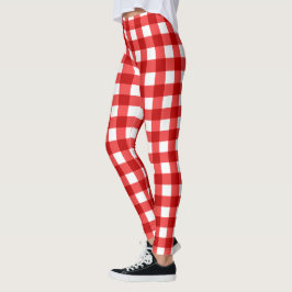 Leggings Red Gingham Y Patrón De Control