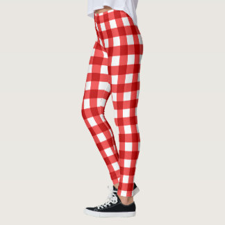 Leggings Red Gingham Y Patrón De Control