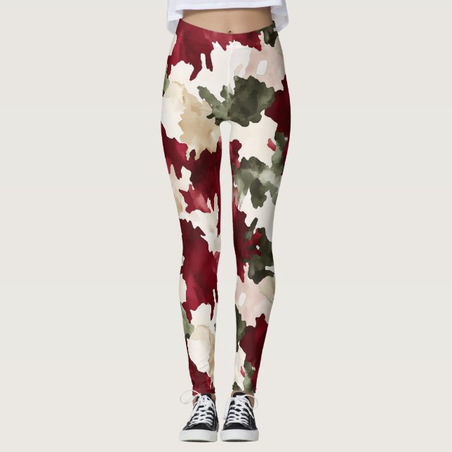 Leggings Red Green Cream Camo (Anverso)