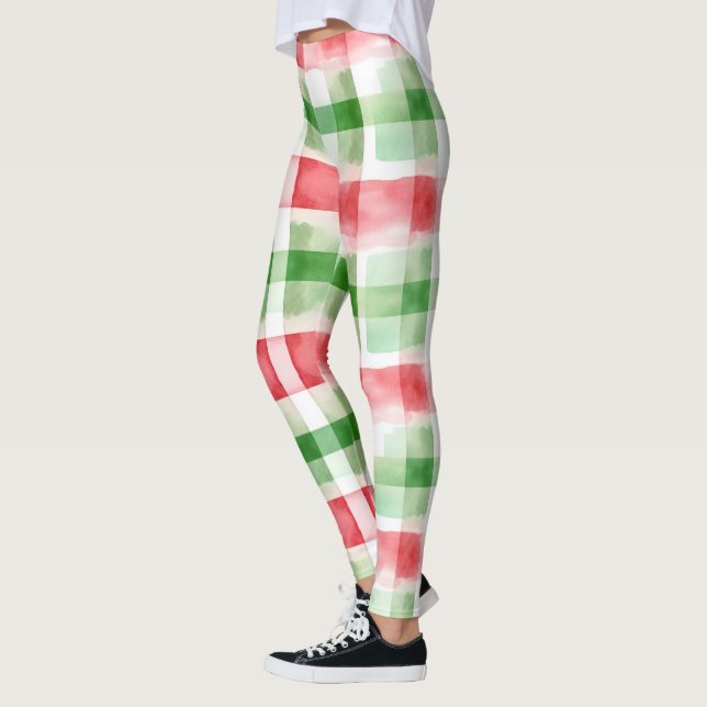 Leggings Red Green White Stripes (Izquierda)