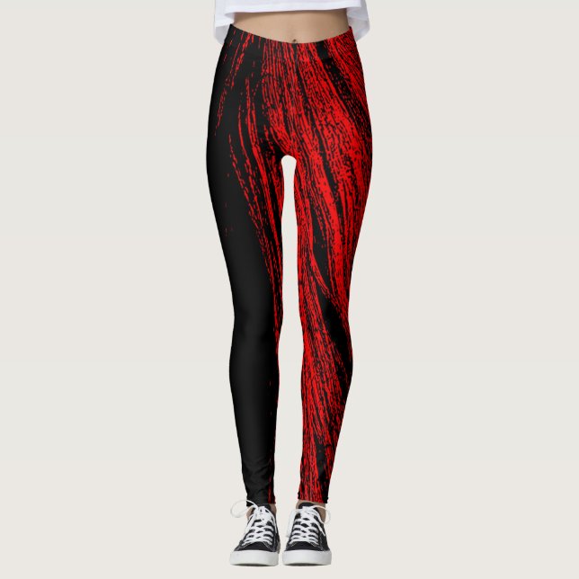 Leggings Red Horse Mane Resumen de las piernas de las mujer (Anverso)