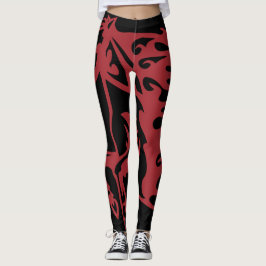 Leggings Red Hot Metallic Pony Horse Stallion Steel Lineart