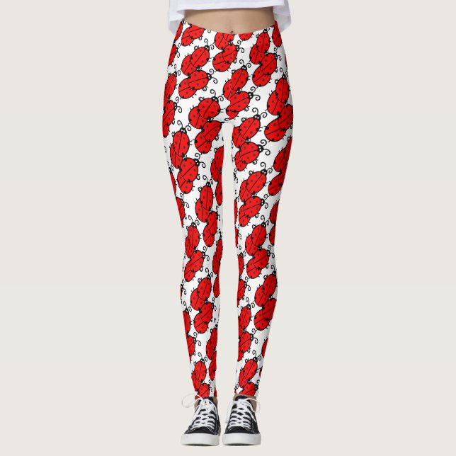Leggings Red Ladybugs Crawling Thunder_Cove (Anverso)
