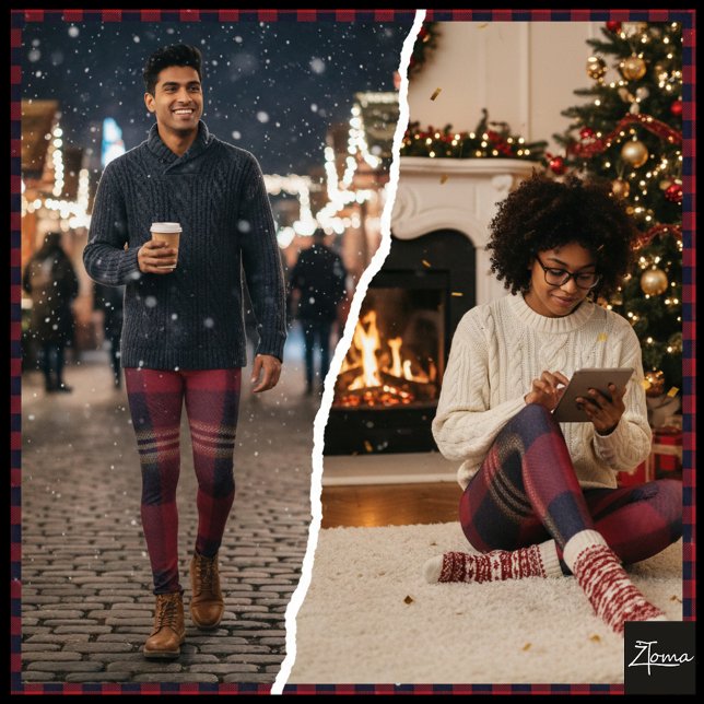 Leggings Red Navy Buffalo Plaid Flannel Tartan (Subido por el creador)