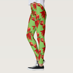 Leggings Red Ribbon Bow Holly Thunder_Cove