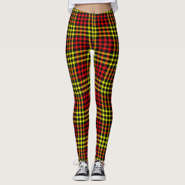 Leggings Red Yellow Plaid Checker Seamless Pattern