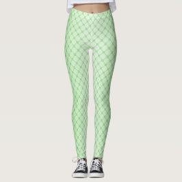 Leggings Redes geométricas abstractas de líneas verdes