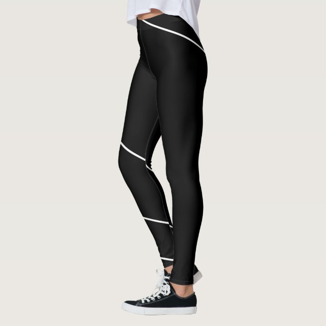 Leggings Refined White Minimal Enveloping Line Art (Izquierda)