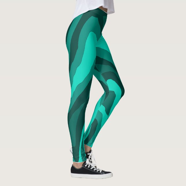 Leggings Reflejo Verde Azul  (Derecha)