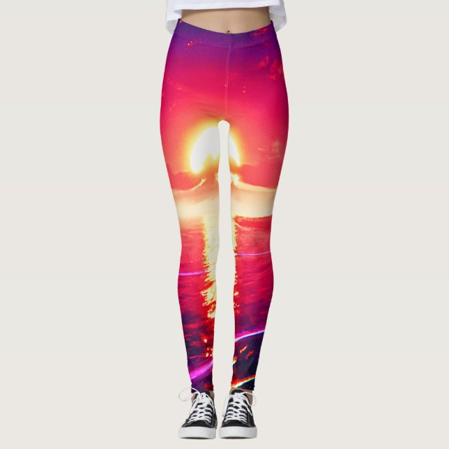 Leggings Reflexión digital de la onda de sintonización del  (Anverso)