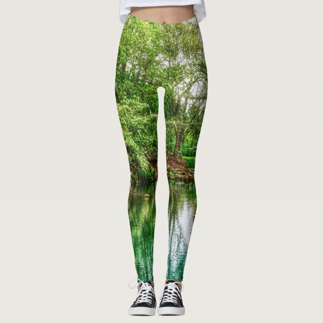 Leggings Reflexiones verdes de primavera (Anverso)