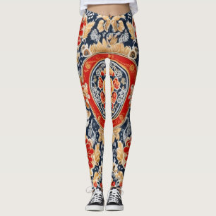 Leggings Regal Khokhloma: Medallón Ornate Floral