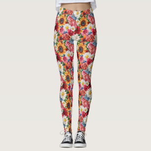 Leggings Regalo de Cumpleaños Arreglo Floral Vibrante