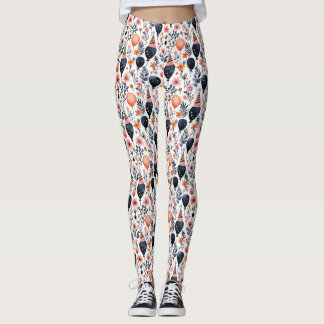 Leggings Regalo de cumpleaños | Globo caprichoso y flor