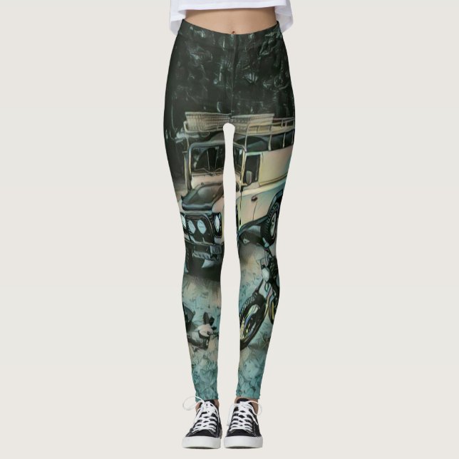 Leggings Regalo de motocicleta retro (Anverso)