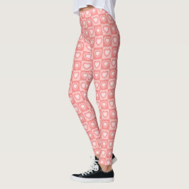Leggings Regalo de San Valentín Corazones Retro Rosa Meloco