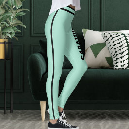 Leggings Regalo Divertido con Nombre Personalizado Rayas Ve