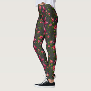 Leggings Regalo floral de mariposa de jardín de primavera m