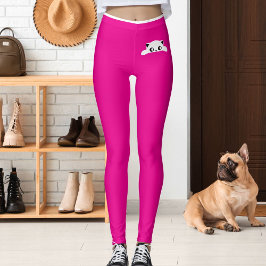 Leggings Regalo Personalizado de Gato Lindo Rosa y Blanco c