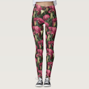 Leggings Regalos de dama de honor pétalo de lirios de cala