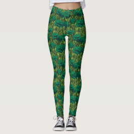 Leggings Regalos de Flor de Clavel de Yoga Verde para la Ab