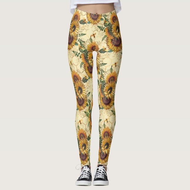 Leggings Regalos de girasol | Giro giratorio giratorio (Anverso)