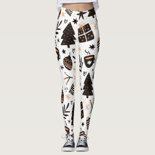 LEGGINGS REGALOS DE NAVIDAD ÁRBOLES Y ORNAMENTES PATRÓN MON