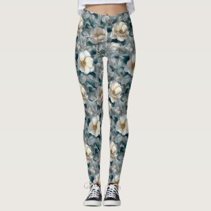 Leggings Regalos Florales de Crossfit Gardenias Plateados P
