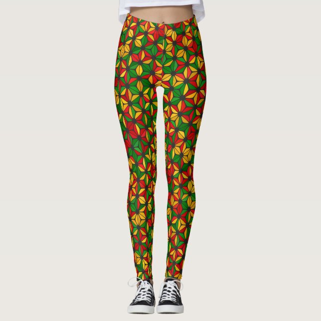 Leggings Reggae Rasta Vibrations - Power yoga Ir (Anverso)