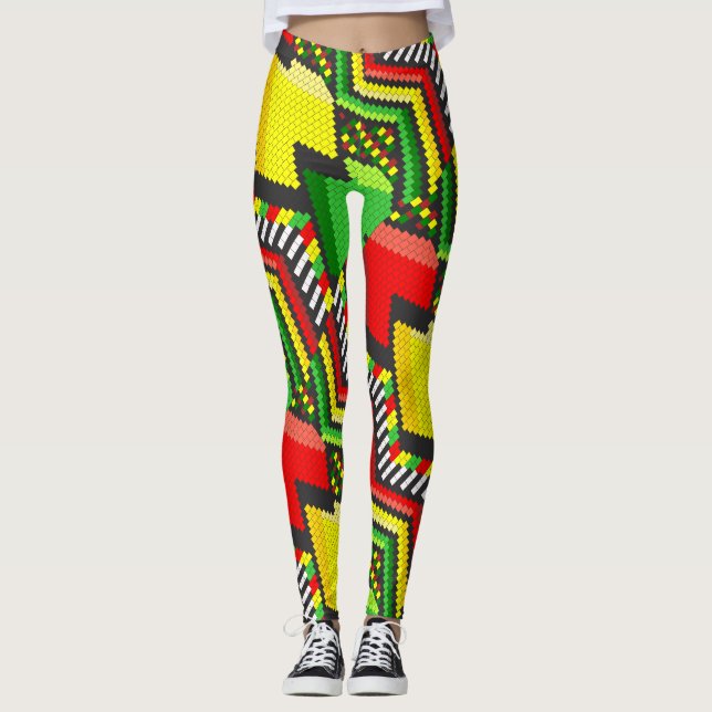 Leggings Reggae Rastafara Jah - Power yoga Ir (Anverso)