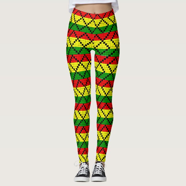 Leggings Reggae Roots Rasta hippie - yoga Ir (Anverso)