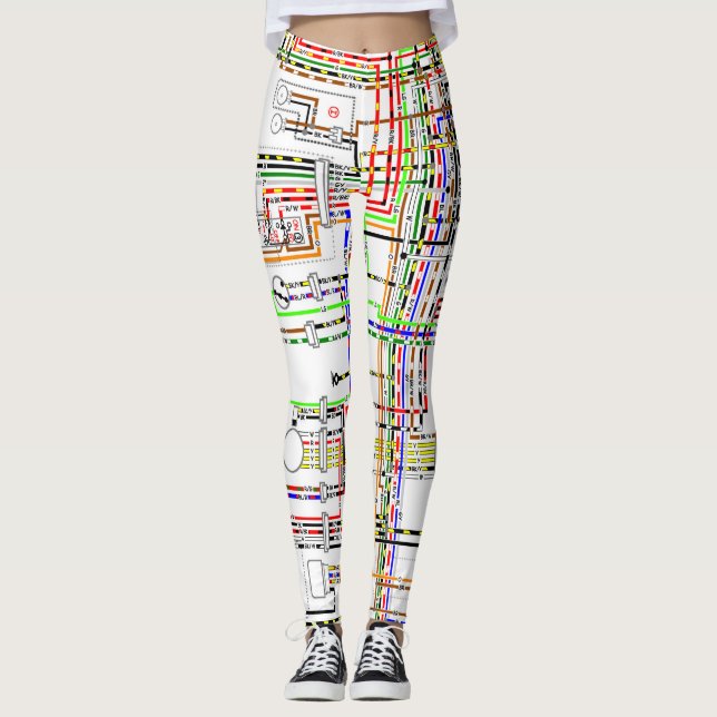 Leggings Régimen eléctrico colorido (Anverso)