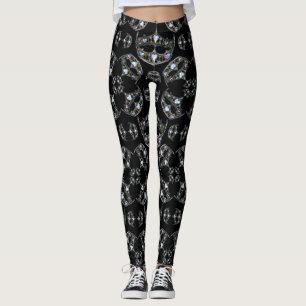 Leggings Reina de plata del corazón corona la leyenda negra