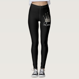 Leggings Reina de plata negra del purpurina